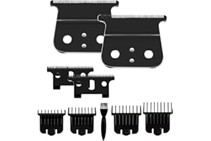 COLORSKI 2 Pcs Replacement Blades Compatible with Andis #04710 and Andis #04521 hair Trimmer Compatible with Andis T Outliner & GTX Trimmer(Black)
