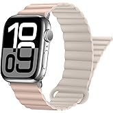 HITZEE Compatible with Apple Watch Band 49/46/45/44/42/41/40/38mm, Double Sided Silicone Magnetic Band Compatible for iWatch Ultra 3/2/1 Series 11 10 9 8 7 SE3 6 5-1 (38/40/41/42mm, Pink-Star)