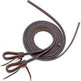 Jeffers Equine LuxeLeather Heavy Oiled Western Leather Horse Reins &ndash; Split, Laced &amp; Roping Styles with Tie or Snap Ends for Riding &amp; Training