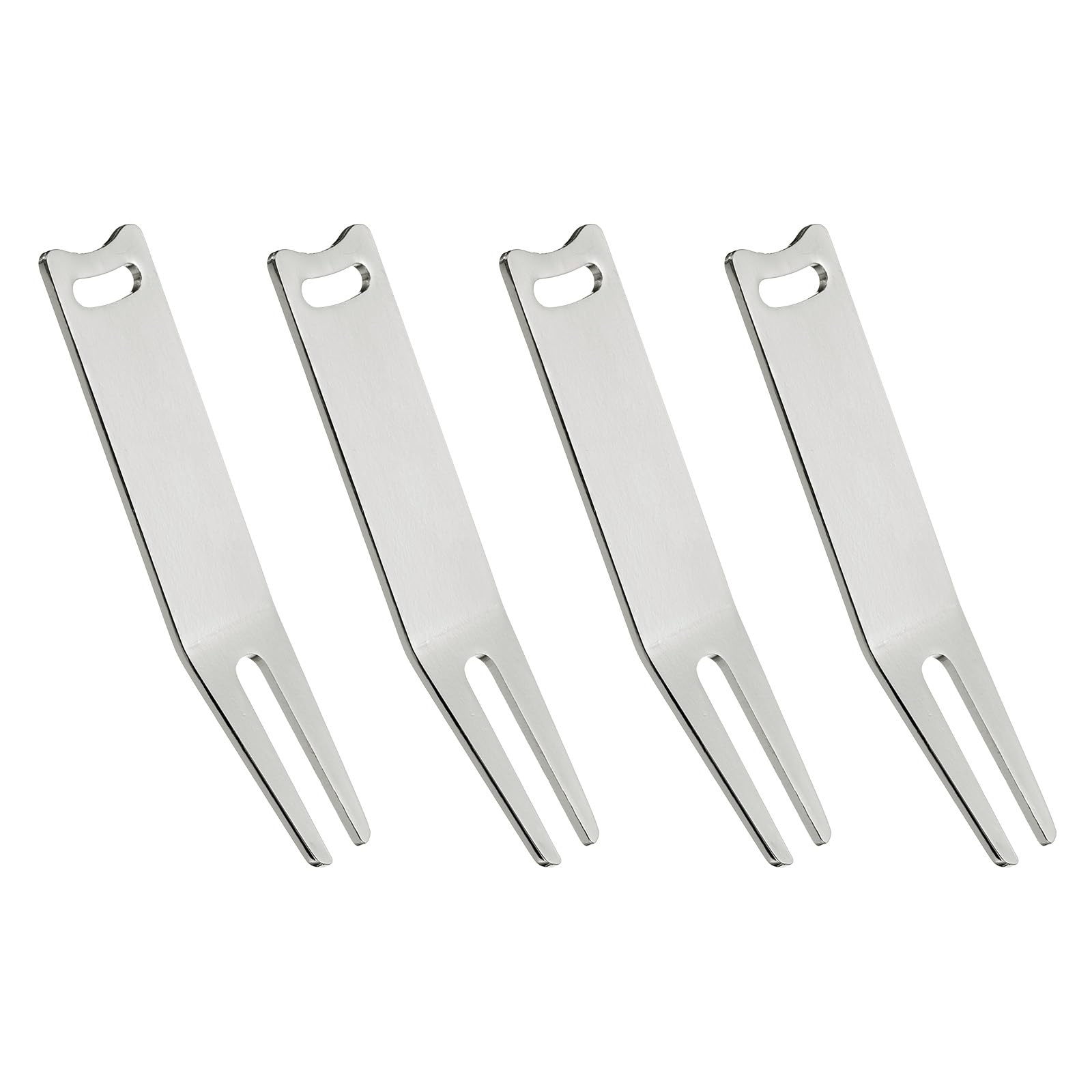 PATIKIL Metal Bending Golf Divot Repair Tool, 4 Pcs Metal Golf Fork Accessory Curved Spit for Golf Golfer Men Women Repairing, Silver
