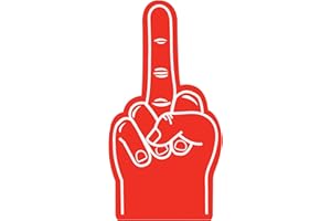 FUNSTITUTION Giant Foam Finger 17 Inch- Protest Foam Hand Middle Finger for All Occasions - Cheerleading for Sports Exciting Vibrant Colors use as Celebration Pom Poms for Athletics Local Sport Events Games (Red)