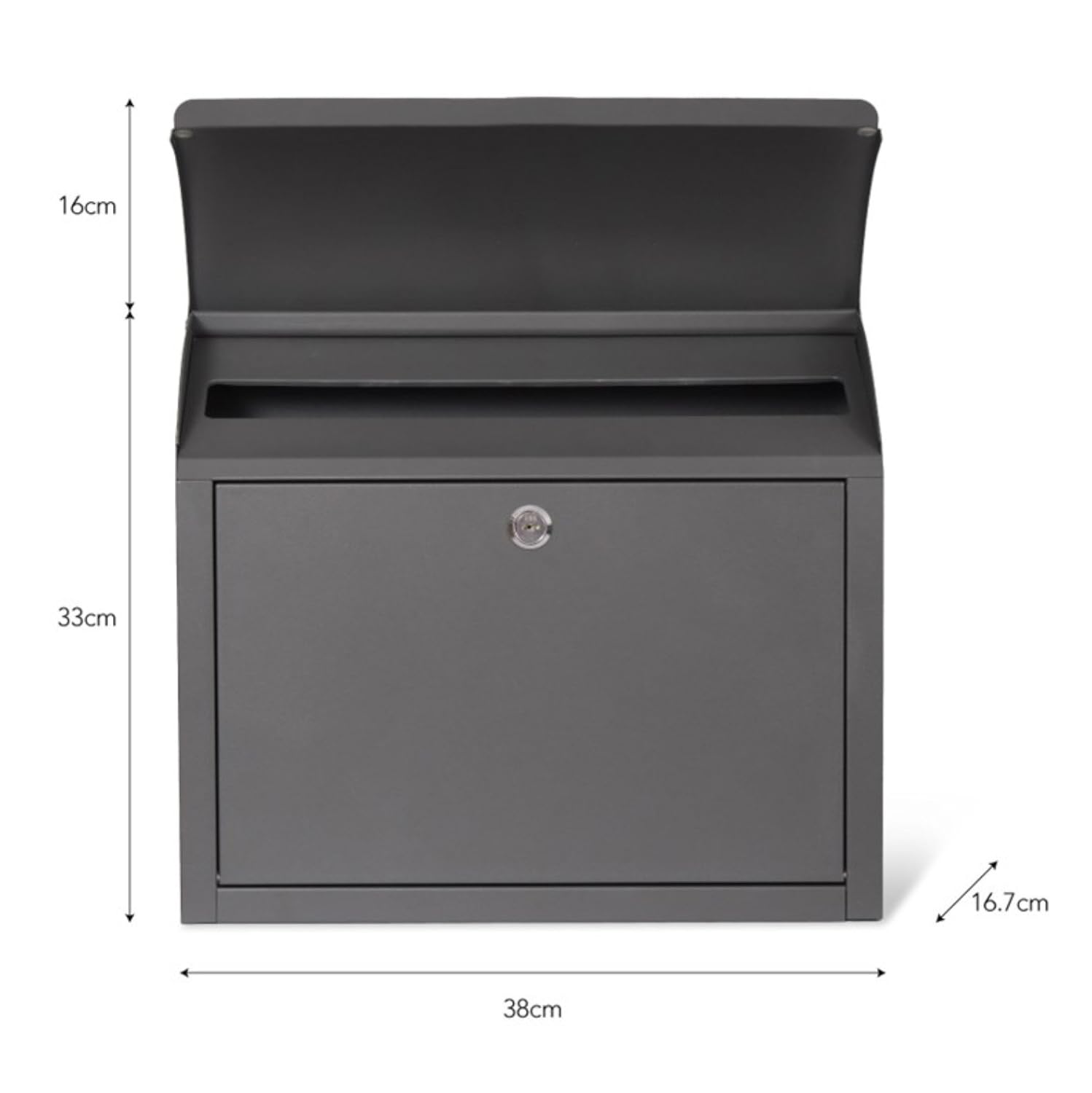 Large Wall Mounted Outdoor Charcoal Lock Mailbox Outside Steel Post