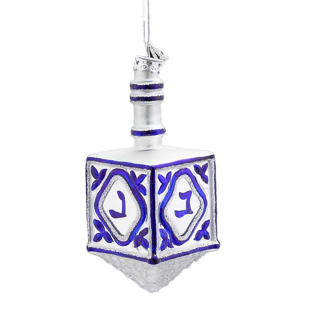Glass Jewish Dreidel Ornament