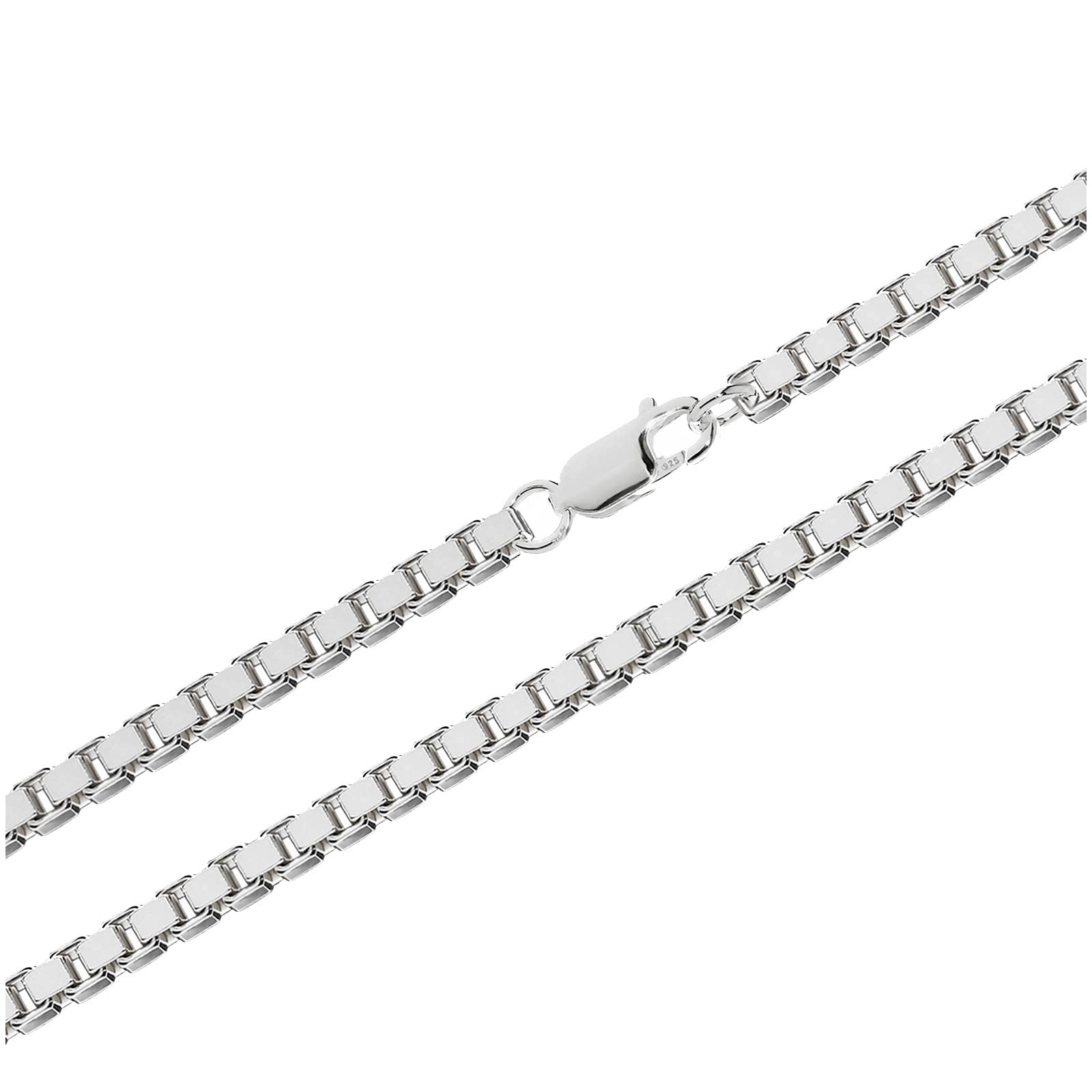 NKlaus 50cm Venetian chain 3,5mm 925 sterling silver diamond plated silver chain 4295