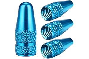 TPMSCENTER Sky-Blue Presta Valve Caps Aluminum Anodized Bike Tire Air Dust Covers-Used on Presta/French Valves for MTB Mountain/Road Bike, Hybrid Bike, Fat Bike (4 Pack)