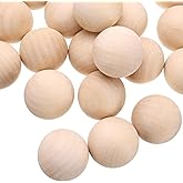 uxcell 15pcs Round Wood Balls 40mm Diameter Unfinished Solid Wooden Beads, Small Natural Craft Balls for DIY Craft Projects Art Ornaments