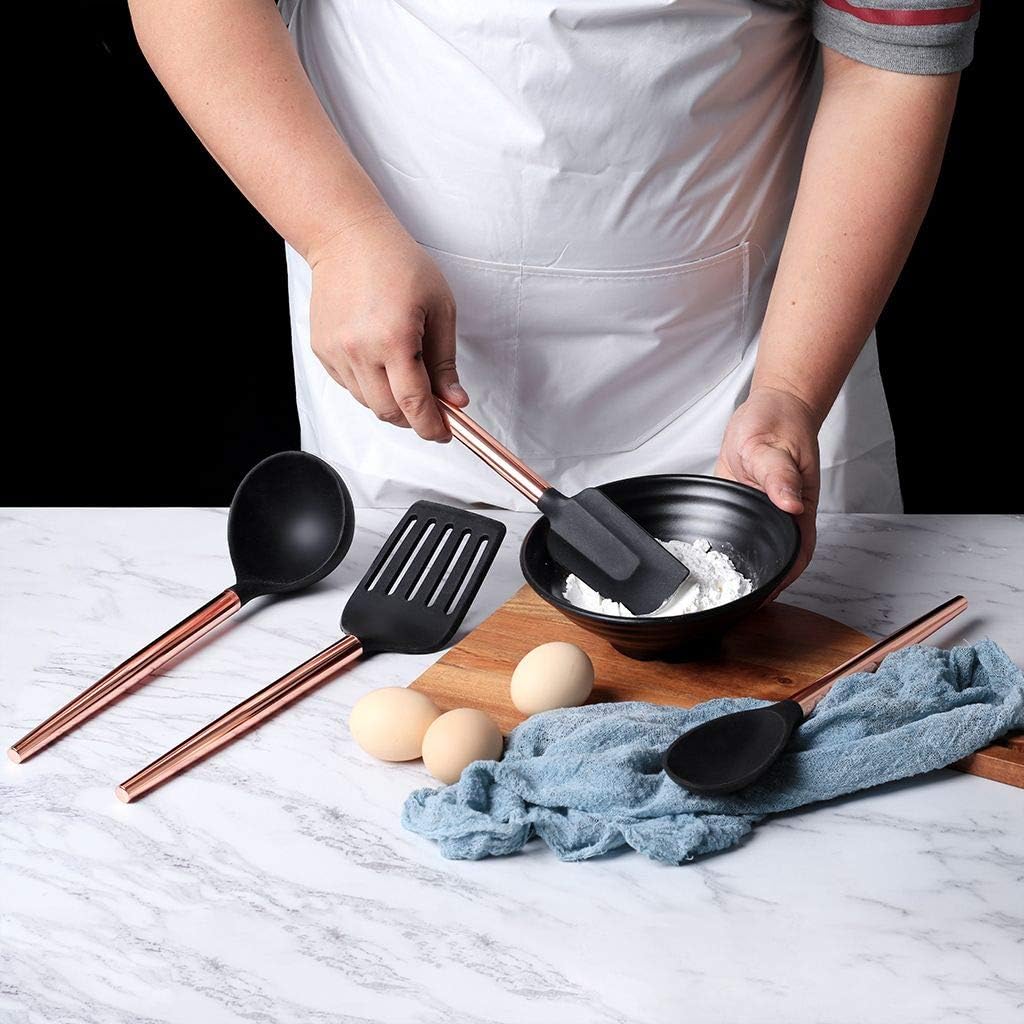 BGT 4 pcs Silicone Kitchen Utensils Set Black with Copper Coated Stainless Steel eBay