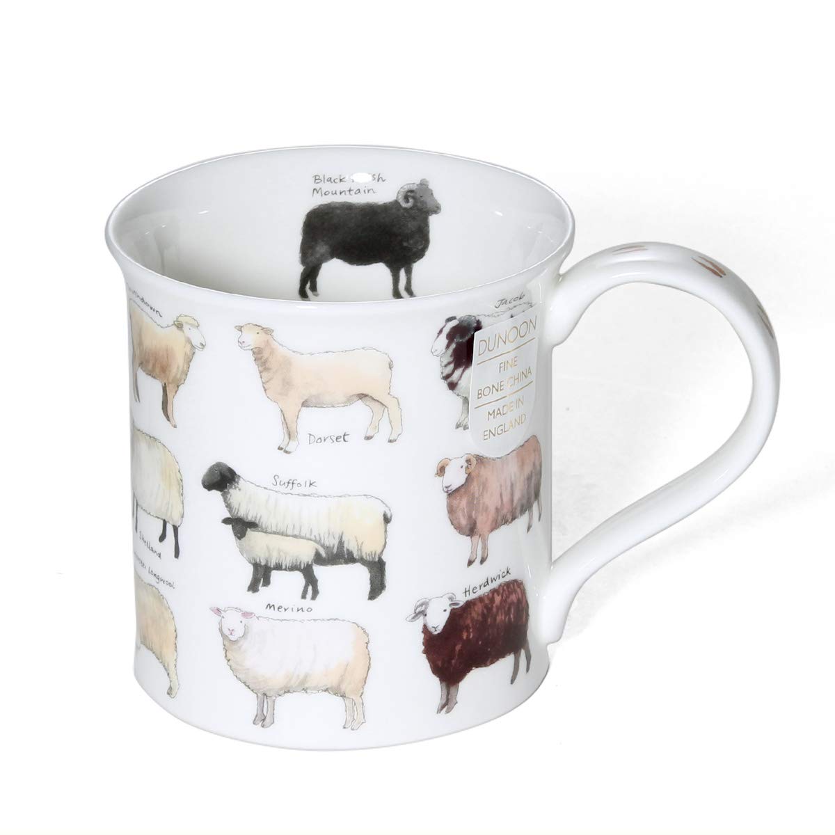 Dunoon Fine Bone China Bute Shape Animal Breeds Mug - Made in England (Sheep)