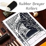 NNOVAT 3 Pcs Rubber Brayer Rollers Ink Applicator for Printmaking Art view 7