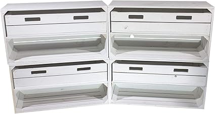 Kontorei®® - Caja de Fruta Blanca con cajón, 75 cm x 40 cm x 31 cm