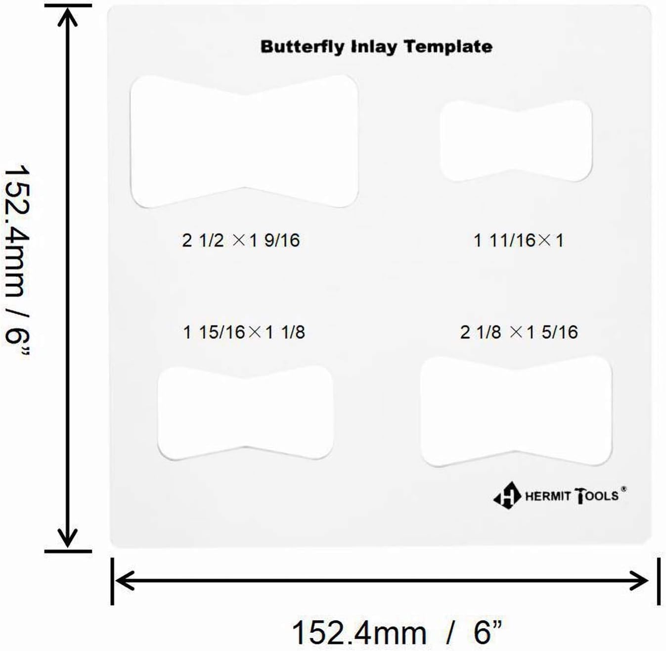 HERMIT TOOLS Butterfly Inlay Template Set ( Pack of 3 ) | Decorative Templates for Woodworking: Kitchen & Dining
