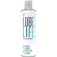 Lube Life Water-Based Toy Lubricant, 8 Fl Oz (240mL) Toy-Safe lube for Men, Women and Couples, Non-Staining