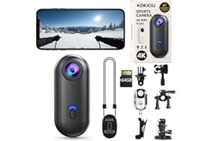 4K POV Thumb Action Camera Wearable Mini Body Camera Clip On Waterproof Hands-Free Body Cam Video Recorder for Ski Cycling Ru