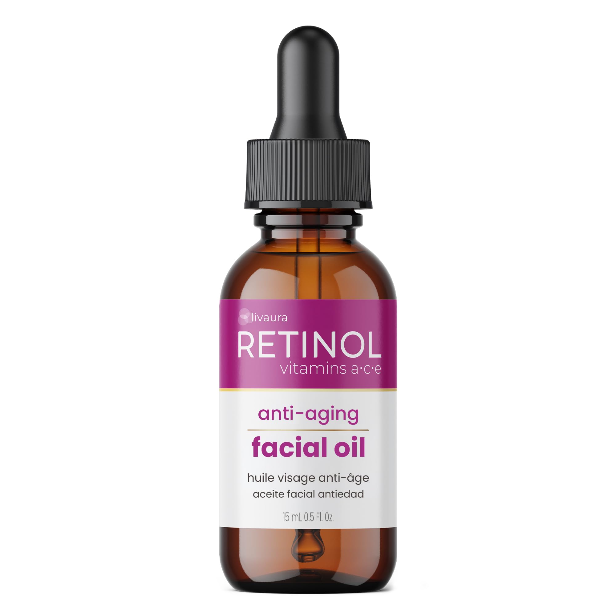 LIVAURA Retinol Anti-Aging Facial Oil – Instantly Adds A Glow To Your Face For A Younger Look – Radiance Booster With Nine Essential Oils Restores Hydration & Nourishment To Your Skin Night & Day