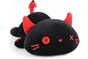 Onsoyours Cute Kitten Plush Toy Stuffed Animal Black Kitty Soft Anime Cat Plush Pillow for Kids (Black B, 20")