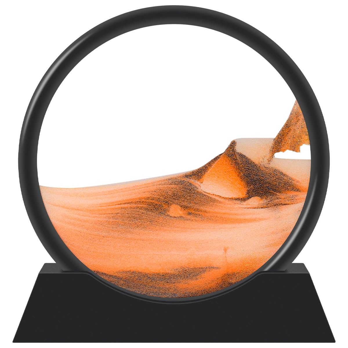 YATOSEEN Moving Sand Art Desktop Ornament, 3D Sandscape in Motion Display Flowing Sand Painting Frame, Relaxing for Home Office Work Decor