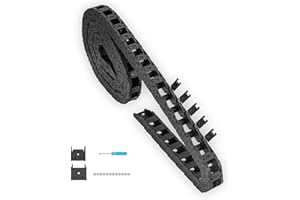 USKEYVISION 39.3 inch Carrier Drag Chain Cable Wire R18 10x11mm (Inn H x W) Plastic Black Open Type for CNC Router Mill and 3D Printer,Wire Carrier Cable with 1 Pair Connectors,1pc Screwdriver,12 Screws