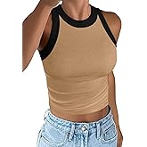 EADINVE Womens Tank Tops Slim Fit Lightbrown