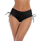 Bonneuitbebe Women's Bikini Bottoms Full Coverage Swim Bottoms Mid Waisted Swimsuit Bathing Suit Bottom