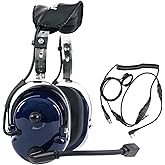 Retevis Noise Reduction Walkie Talkie Headset, Volume Adjustable, Hands Free, VOX Function, for Racing, Aviation, UTV, Two Way Radio Headset with Mic(1 Pack)