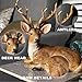 ARAIDECOR Festive Deer Animal Sculpture Home Decor or Outdoor Garden Statue - 13 x 12 x 7 Inches