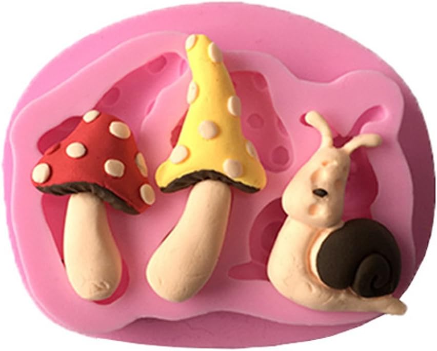 Fondant Molds 3D Fairy House Silicone Molds Flower Leaf Snail Mushroom Chocolate Candy Mold Cake Baking Molds