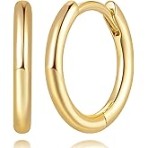 CHLOÉ LOVETT 14K Gold Hoop Earrings for Women 14K Gold Earrings for Women Small Hoop Earring for Womens Hoops Clean Circular Design with Smooth Lines Hoops Earring for Womens 15mm