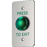 Push to Exit Button for Door Access Control Big Press Button Waterproof Stainless Steel Shell NO/COM Output