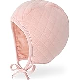 JELLYTREE Baby Hat Bonnet Quilted Pilot Cap Warm Muslin Lined Cotton Toddler Boys Girls Fashion Infant Beanie, 6m 12m 18m