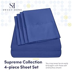 Twin Size Bed Sheets - 4 Piece 1500 Supreme