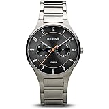 Bering horloge heren – Titanium, grijs geborsteld met guilloché wijzer