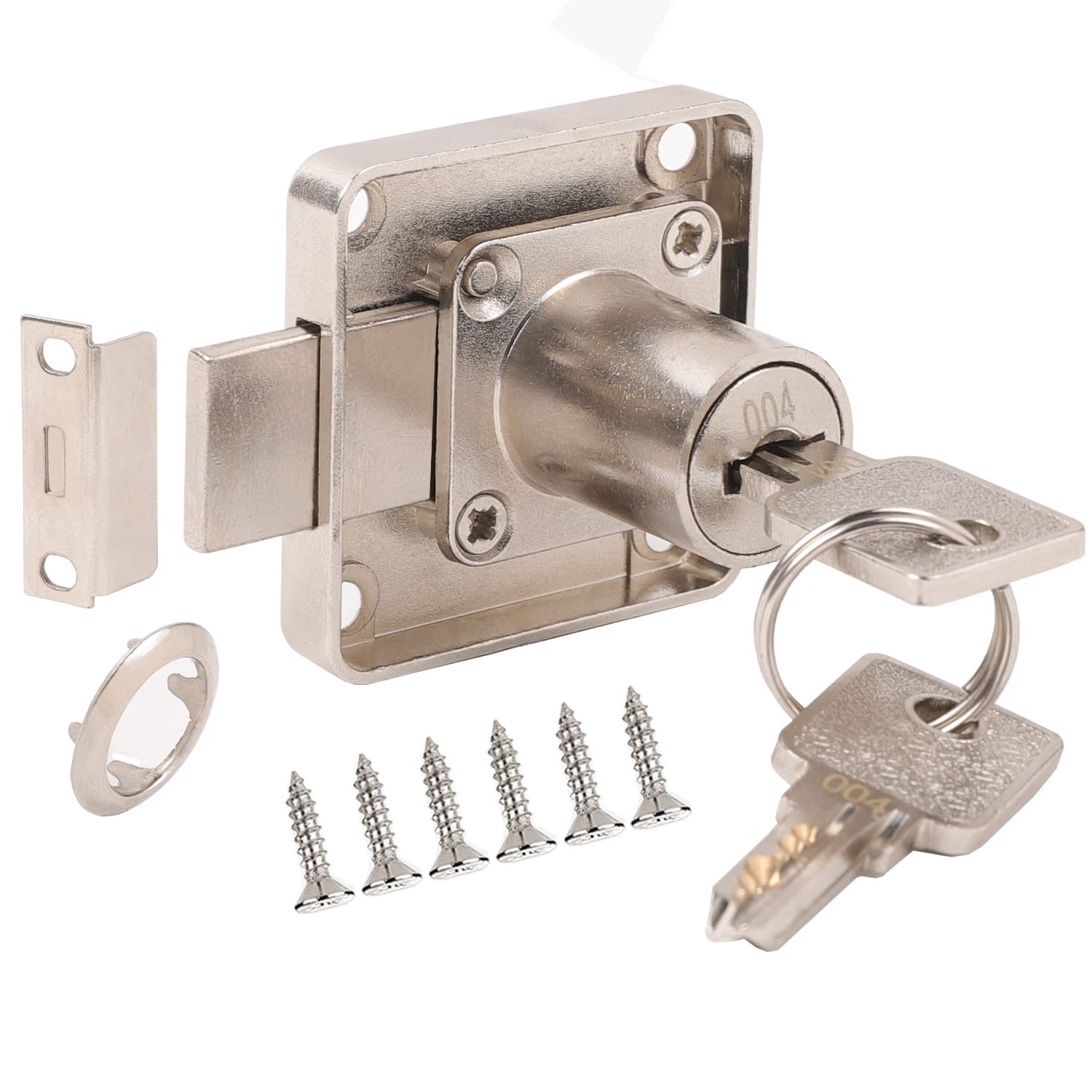 YOUTU Furniture Lock, Key Lock 22 mm Cabinet Set Zinc Alloy & Stainless Steel, 100% Pure Copper Keys, Easy Installation, Indoor Use, YOUTU Lock