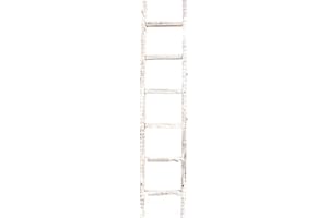 BARNWOODUSA LLC BARNWOODUSA Rustic Decorative Ladder - 100% Upcycled Wood (72" x 12" x 1.5", White Wash)