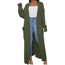 HRESSLBD Womens Knit Cardigans, Women's Long Cardigan