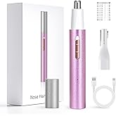 Ginity LED Display Ear and Nose Hair Trimmer Clipper for Men Women,Upgrade Rechargeable 2 in 1 Professional Painless Eyebrow & Facial Hair Trimmer with Powerful Motor and Dual-Edge Blades