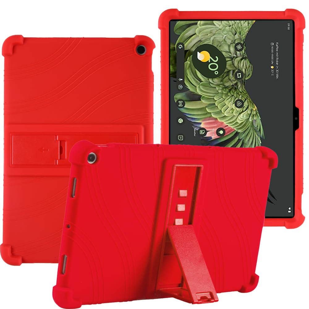 YHFZR Case for Google Pixel Tablet 2023, Soft Kid Friendly Light Weight Build in Kickstand Protective Case for Google Pixel Tablet 11 Inch 2023, Red