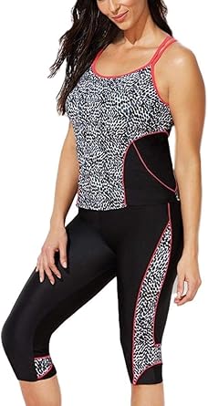 leopard print tankini top