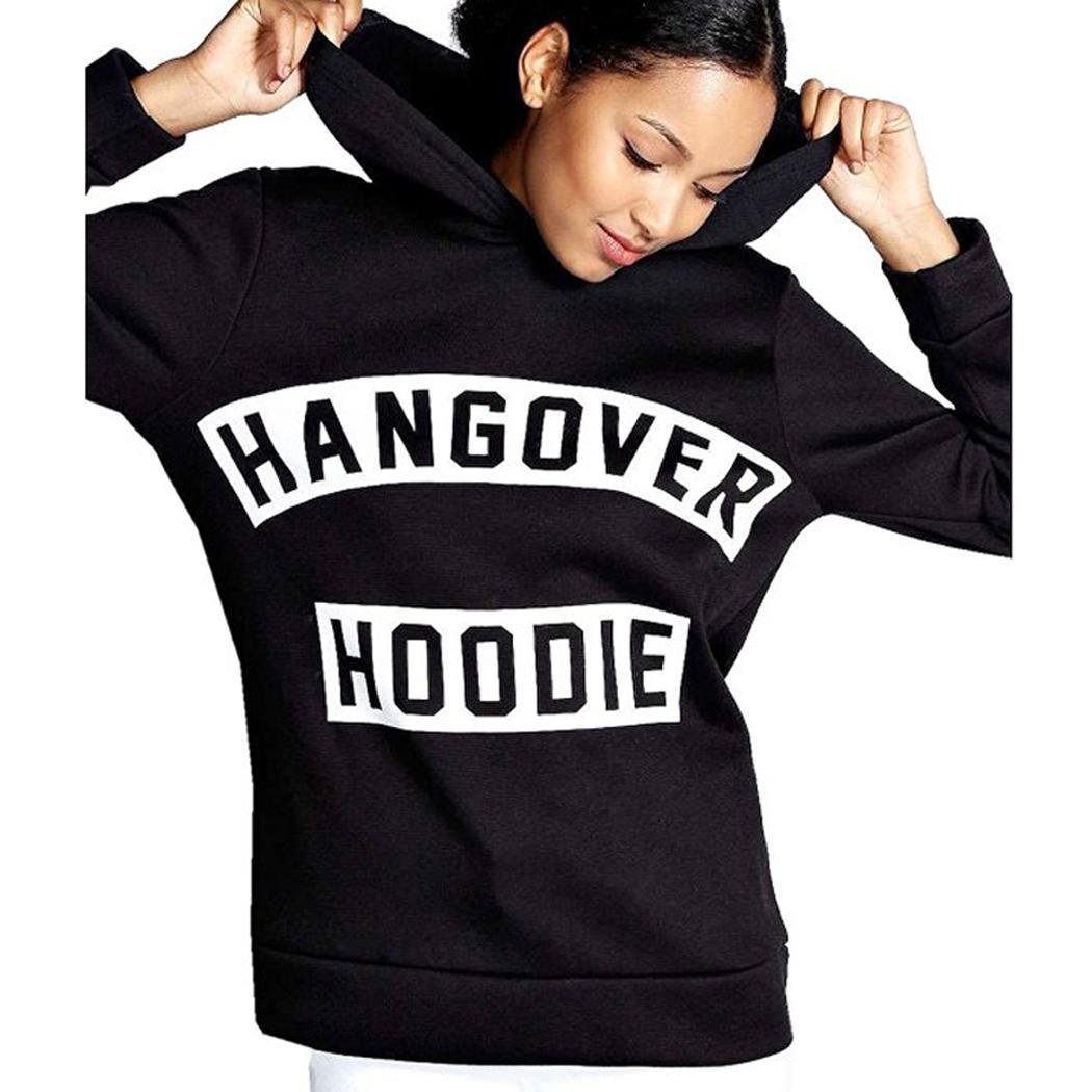 Bulges Women Casual Drawstring Hooded Long Sleeve Letter Pullover Fleece Hoodie Sweatshirt S~XXL