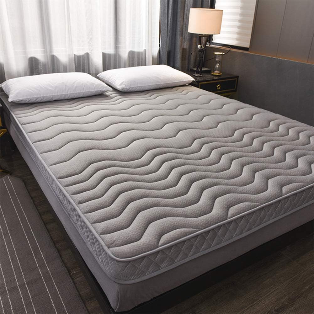 Tatami Espuma De La Memoria Colchón Topper,Espeso Infusión De Látex Suave Respirable Natural Plegable Doble Solo Dormitorio Estudiante Hotel Colchoneta-gris 90x200cm(35x79inch)