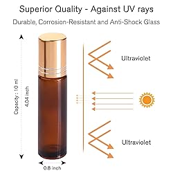PrettyCare 4 Pack, 10 ml Essential Oil Roller