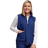 HeartSoul Zip Front Scrub Vest with Detachable Hood, Stretch Fabric HS500