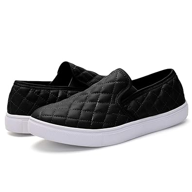 black quilted slip on sneakers
