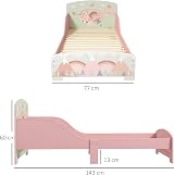 ZONEKIZ Toddler Bed Frame Pink 77x143x60cm for Ages 3-6 Years view 2