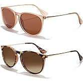 CHBP Sunglasses Womens Men Polarized UV Protection Trendy Vintage Retro Round Mirrored Lens Sunglasses For Women