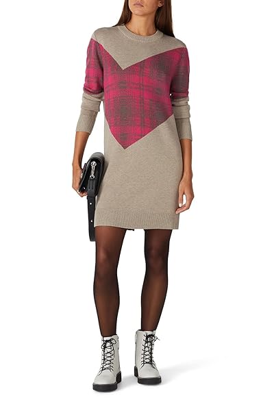 THAKOON COLLECTIVE RENT THE RUNWAY PRE-LOVED ARGYLE SWEATER DRESS, MULTICOLORED, X-LARGE