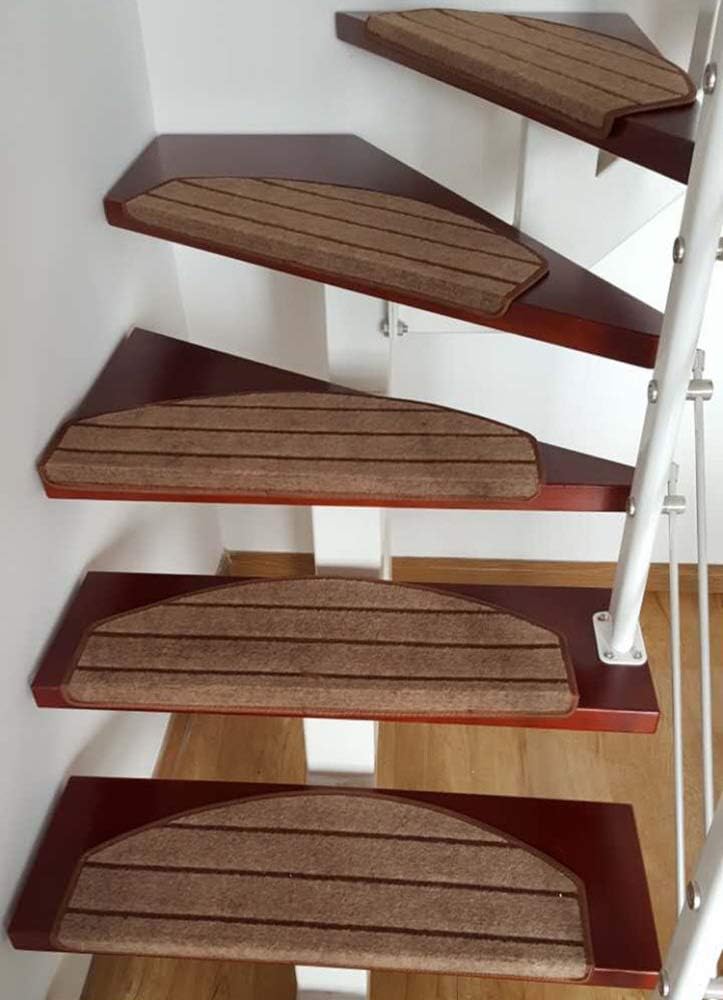 YSYW Stair Tread Carpet Mats 15 Piece Set SemiCircular Adhesive