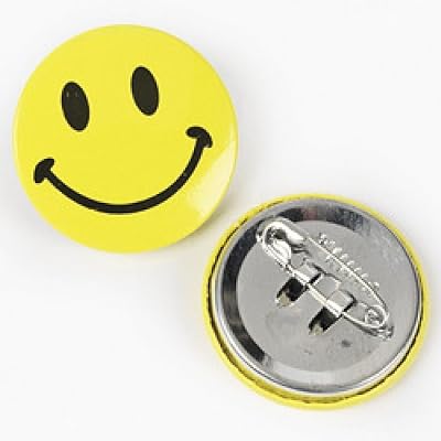 48 Mini Metal Smiley Smile Face Button Pins by Mini Smile Face Button