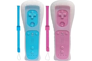 Wii Remote Controller 2 PACK,Wii Controller Compatible with Wii/Wii U Console (Blue and Pink)