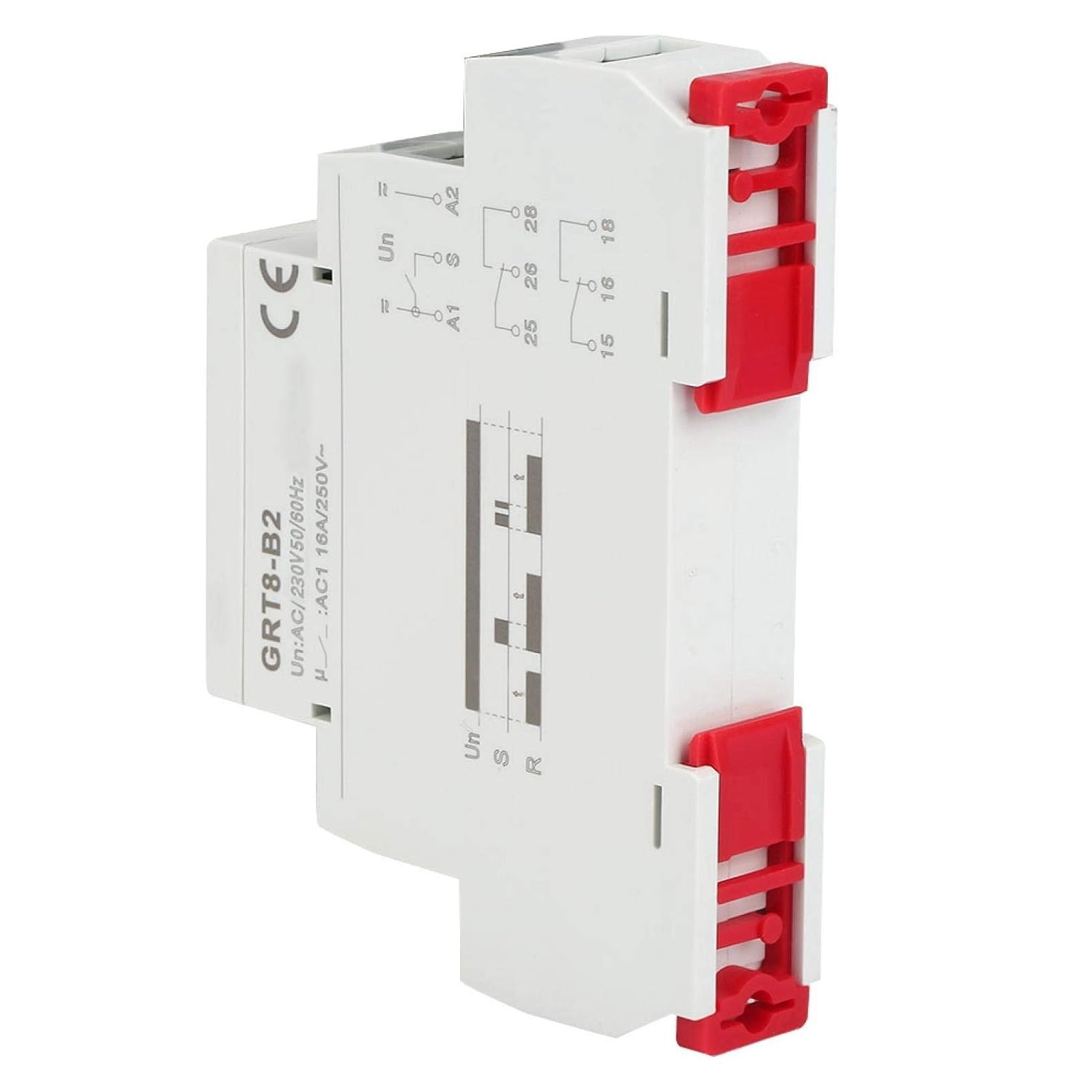 GRT8-B2 Mini Single Function Delay Time Relay 35mm DIN Rail LED Time Delay Relay Delay ON Time Relay Electronic Set by Panel Knob for Heating Element(AC 230V) - Image 4