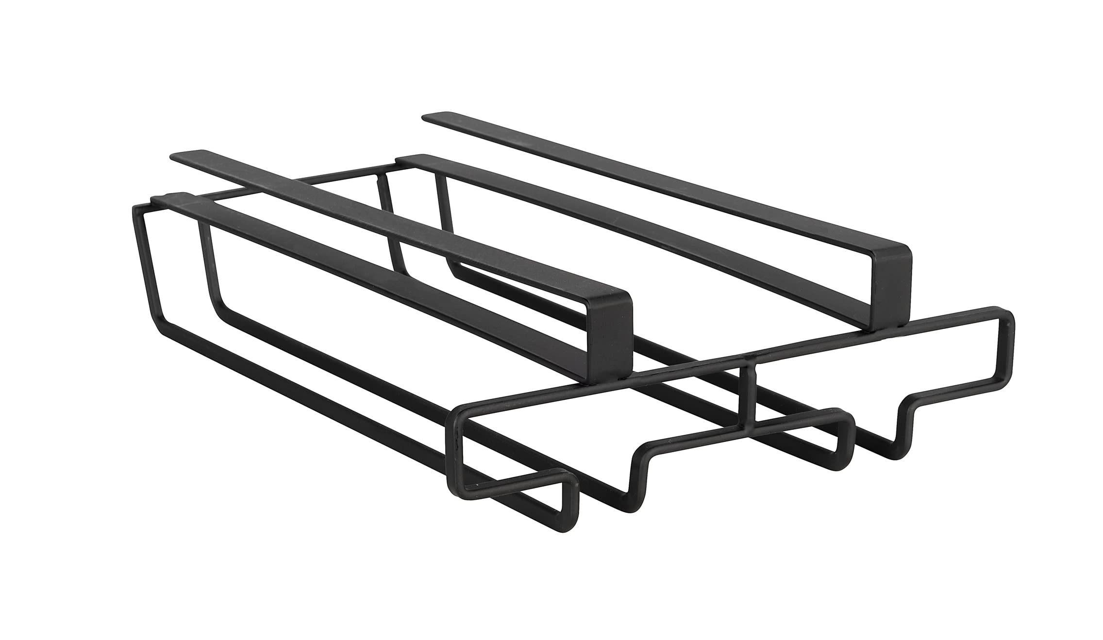 WENKO Cupboard Glass Holder for 6 Glasses – Cupboard Hanger Kitchen for 6 Glasses, Metal, 20 x 7 x 28 cm, Black